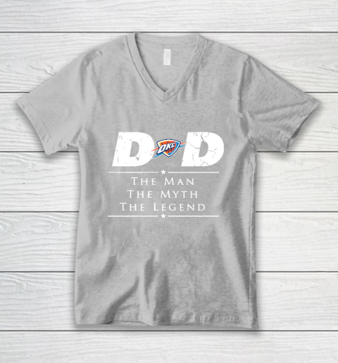 Oklahoma City Thunder NBA Basketball Dad The Man The Myth The Legend V-Neck T-Shirt 3