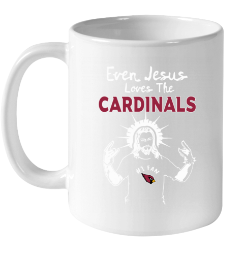 Jesus Loves The #1 Fan Arizona Cardinals NFL xsjl jesus loves the 1 fan arizona cardinalsnfl ceramic mug 110 56 front white