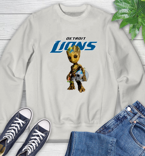 Detroit Lions NFL Football Groot Marvel Guardians Of The Galaxy Sweatshirt 12