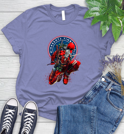 NBA Deadpool Marvel Comics Sports Basketball Minnesota Timberwolves Women's T-Shirt 11