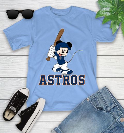 MLB Baseball Houston Astros Cheerful Mickey Mouse Shirt Youth T-Shirt 11