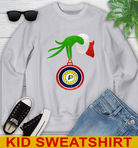 Indiana Pacers Grinch Merry Christmas NBA Basketball Youth Sweatshirt 4