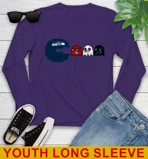 Seattle Seahawks NFL Football Pac Man Champion Youth Long Sleeve 5