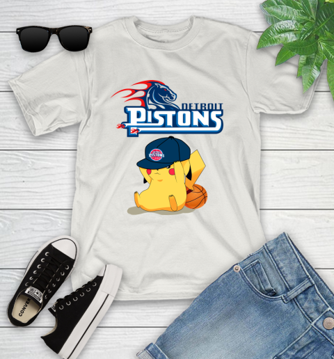 NBA Pikachu Basketball Sports Detroit Pistons Youth T-Shirt 12