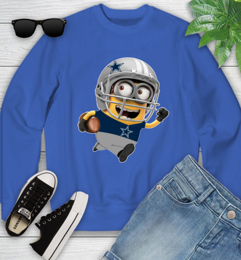 NFL Dallas Cowboys Minions Disney Football Sports Youth Sweatshirt 8