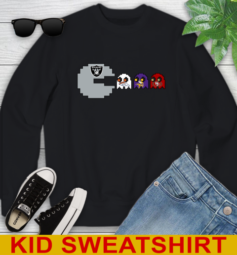 Oakland Raiders NFL Football Pac Man Champion Youth Sweatshirt 2