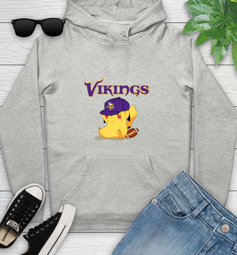 NFL Pikachu Football Sports Minnesota Vikings Youth Hoodie