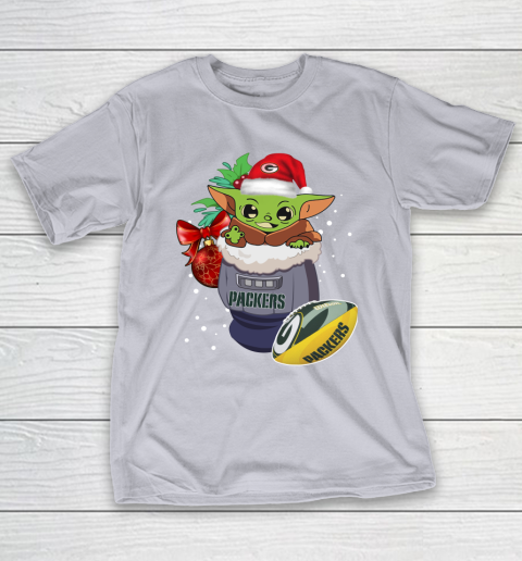 Green Bay Packers Christmas Baby Yoda Star Wars Funny Happy NFL T-Shirt 7