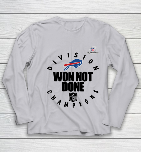 Buffalo Bills East Champions 2020 NFL Playoffs Division Won Not Done Youth Long Sleeve 3
