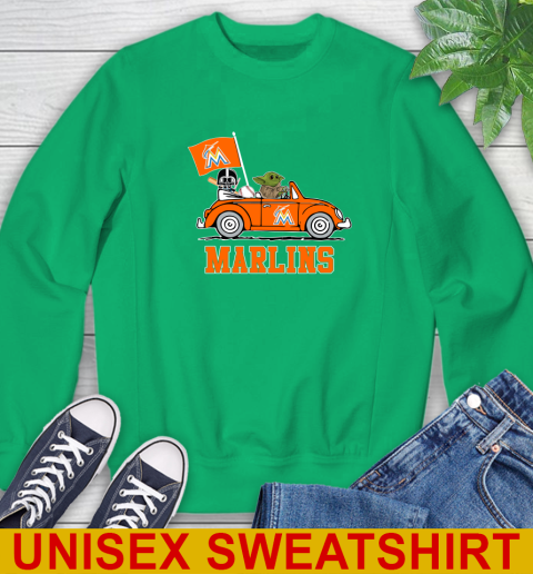 MLB Baseball Miami Marlins Darth Vader Baby Yoda Driving Star Wars Shirt Sweatshirt 6