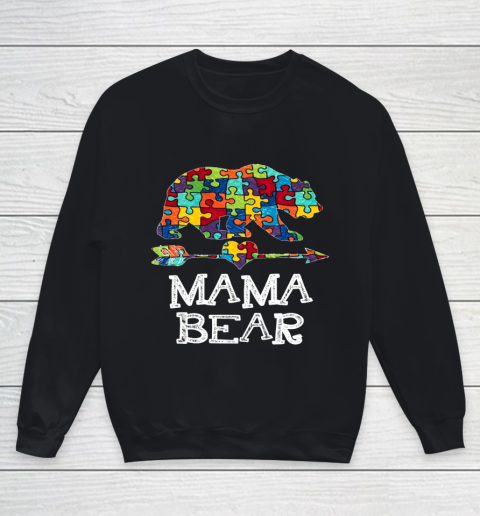 Autism Mama Bear Christmas Pajama Family Youth Sweatshirt