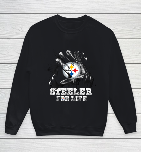 Halloween Football Handshake Pittsburgh Steeler For Life Youth Sweatshirt