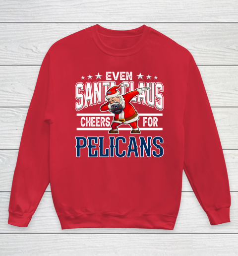 New Orleans Pelicans Even Santa Claus Cheers For Christmas NBA Youth Sweatshirt 7