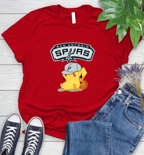 NBA Pikachu Basketball Sports San Antonio Spurs Women's T-Shirt 9