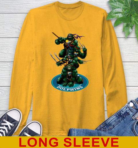 NFL Football Miami Dolphins Teenage Mutant Ninja Turtles Shirt Long Sleeve T-Shirt 3