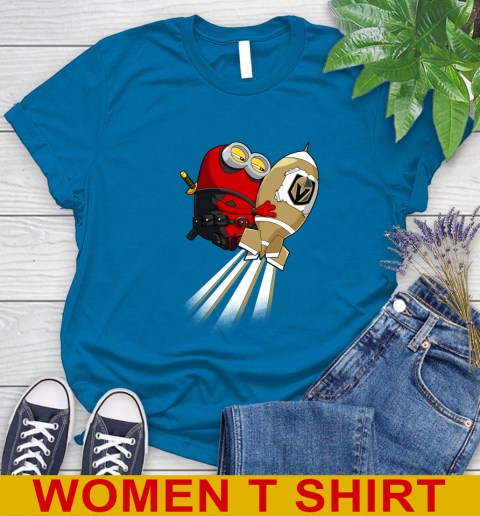 NHL Hockey Vegas Golden Knights Deadpool Minion Marvel Shirt Women's T-Shirt 8
