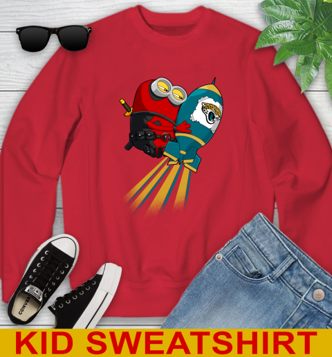 NFL Football Jacksonville Jaguars Deadpool Minion Marvel Shirt Youth Sweatshirt 7