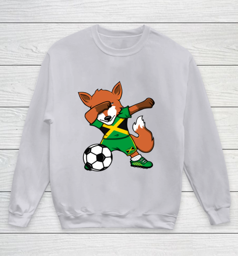 Dabbing Fox Jamaica Soccer Fans Jersey Jamaican Football Fan Youth Sweatshirt 4