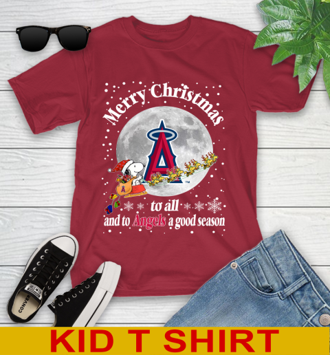 Los Angeles Angels Merry Christmas To All And To Angels A Good Season MLB Baseball Sports Youth T-Shirt 12