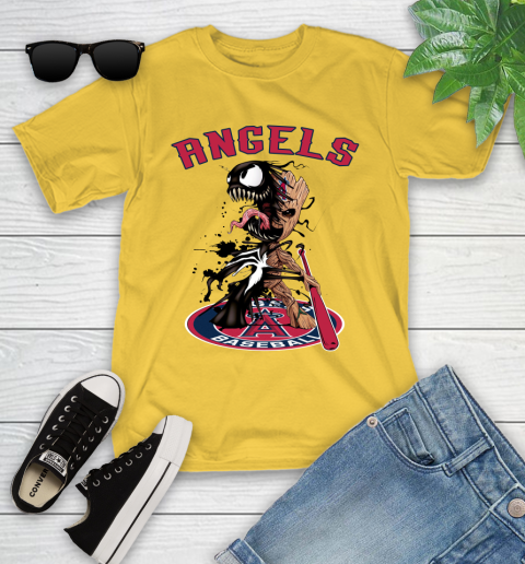 MLB Los Angeles Angels Baseball Venom Groot Guardians Of The Galaxy Youth T-Shirt 8
