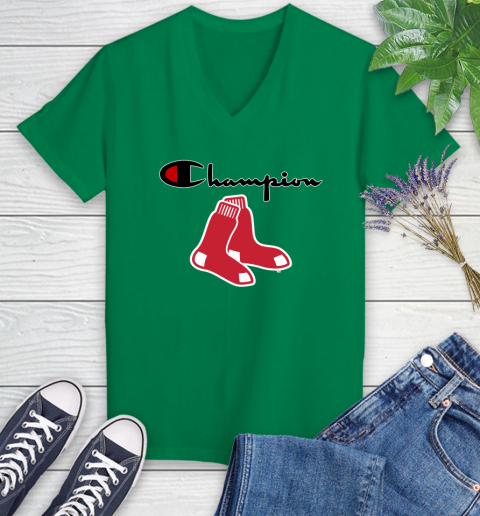 MLB Baseball Boston Red Sox Champion Shirt Women's V-Neck T-Shirt 3