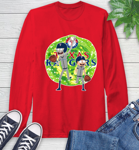 MLB Texas Rangers Rick And Morty Baseball Sports Long Sleeve T-Shirt 10