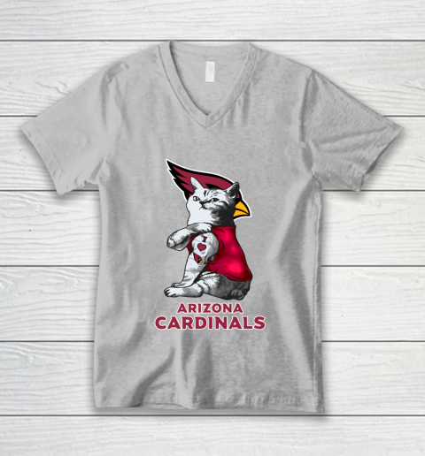 NFL Football My Cat Loves Arizona Cardinals V-Neck T-Shirt 3
