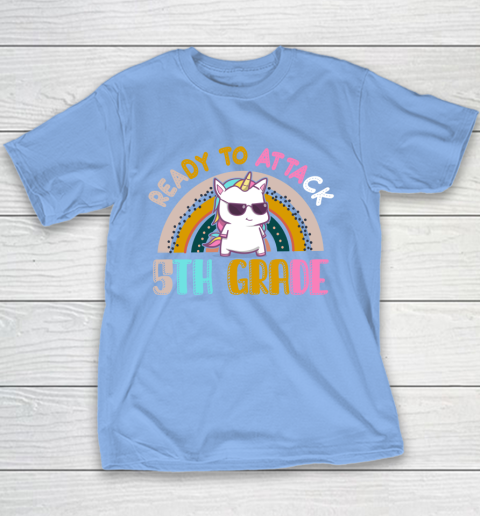 Back to school shirt Ready To Attack 5th grade Unicorn Youth T-Shirt 8