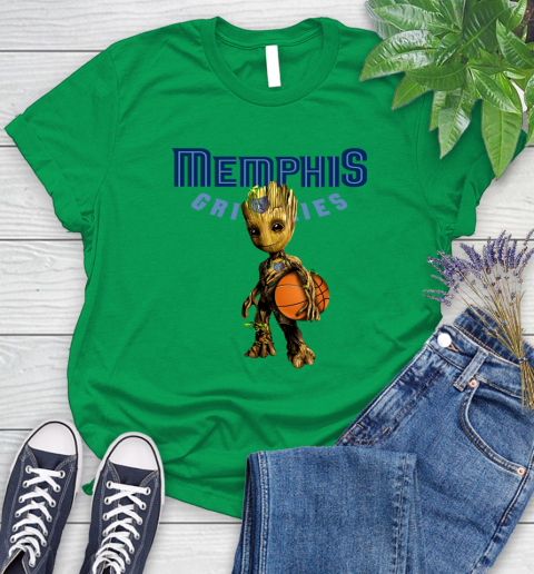 Memphis Grizzlies NBA Basketball Groot Marvel Guardians Of The Galaxy Women's T-Shirt 6