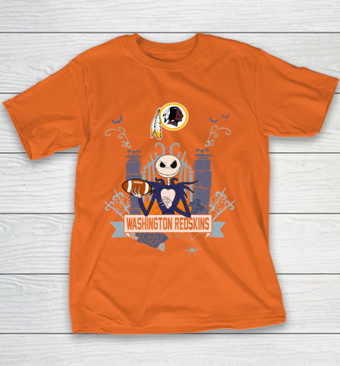 NFL Washington Redskins Football Jack Skellington Halloween Youth T-Shirt 4