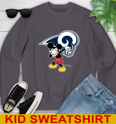 Los Angeles Rams NFL Football Dabbing Mickey Disney Sports Youth Sweatshirt 6