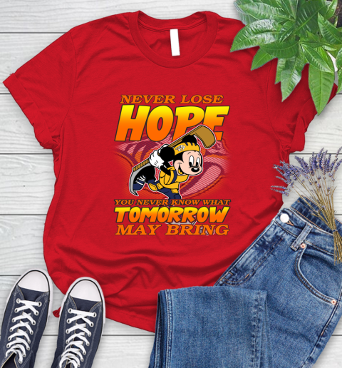 Nashville Predators NHL Hockey ootball Mickey Disney Never Lose Hope Women's T-Shirt 13
