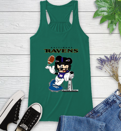 NFL Baltimore Ravens Mickey Mouse Disney Super Bowl Football T Shirt Racerback Tank 7