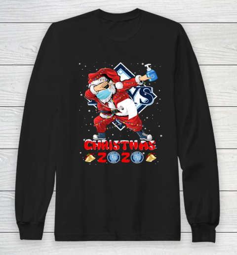Tampa Bay Rays Funny Santa Claus Dabbing Christmas 2020 MLB Long Sleeve T-Shirt
