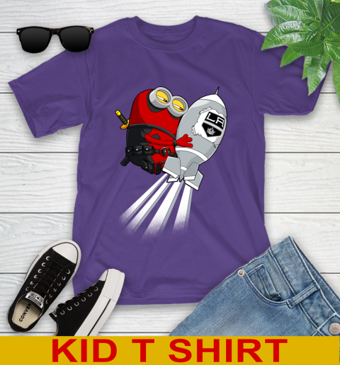 NHL Hockey Los Angeles Kings Deadpool Minion Marvel Shirt Youth T-Shirt 3