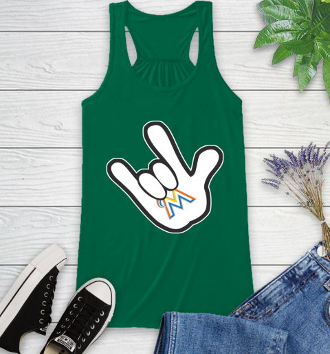 Miami Marlins MLB Baseball Mickey Rock Hand Disney Racerback Tank 7