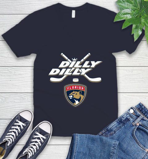 NHL Florida Panthers Dilly Dilly Hockey Sports V-Neck T-Shirt 3