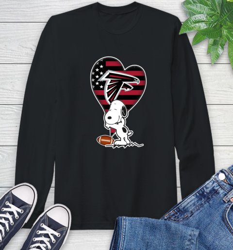 Atlanta Falcons NFL Football The Peanuts Movie Adorable Snoopy Long Sleeve T-Shirt 2