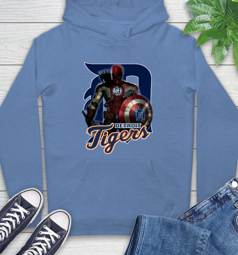 MLB Captain America Thor Spider Man Hawkeye Avengers Endgame Baseball Detroit Tigers Hoodie 11