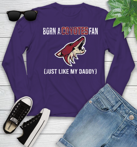 NHL Arizona Coyotes Hockey Loyal Fan Just Like My Daddy Shirt Youth Long Sleeve 4