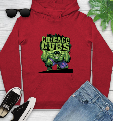 Chicago Cubs MLB Baseball Incredible Hulk Marvel Avengers Sports Youth Hoodie 11