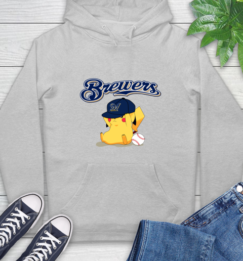 MLB Pikachu Baseball Sports Milwaukee Brewers Hoodie 6