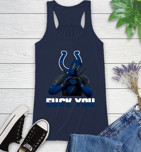 NHL Indianapolis Colts Deadpool Love You Fuck You Football Sports Racerback Tank 9