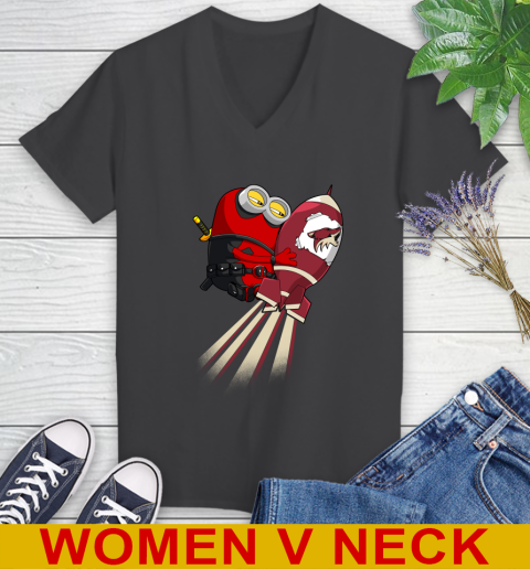 NHL Hockey Arizona Coyotes Deadpool Minion Marvel Shirt Women's V-Neck T-Shirt 8