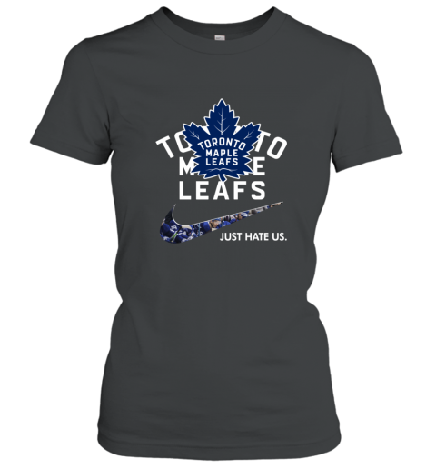 NHL  Toronto mapple leafs x Nike Just Hate Us ujbz nhltoronto mapple leafs x nike just hate us ladies t shirt 20 front black