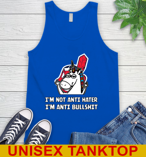 Cleveland Indians MLB Baseball Unicorn I'm Not Anti Hater I'm Anti Bullshit Tank Top 5