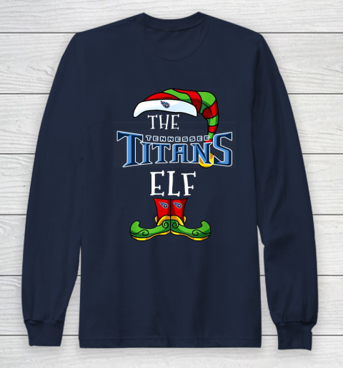 Tennessee Titans Christmas ELF Funny NFL Long Sleeve T-Shirt 2