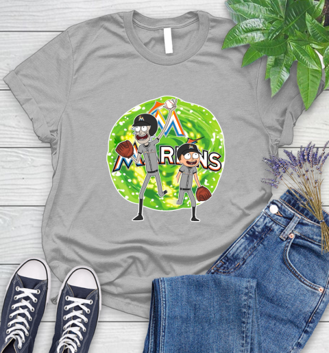 MLB Miami Marlins Rick And Morty Baseball Sports Women's T-Shirt 5