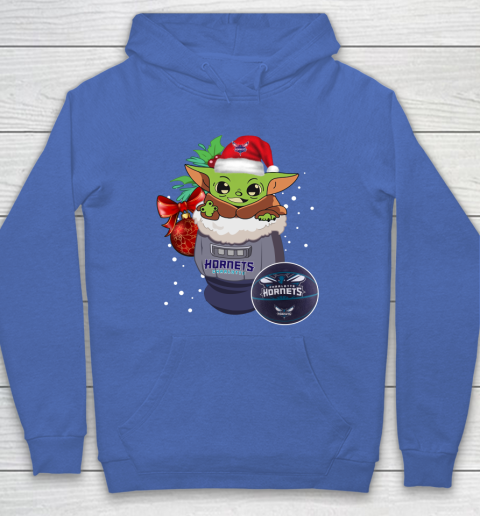 Charlotte Hornets Christmas Baby Yoda Star Wars Funny Happy NBA Hoodie 9