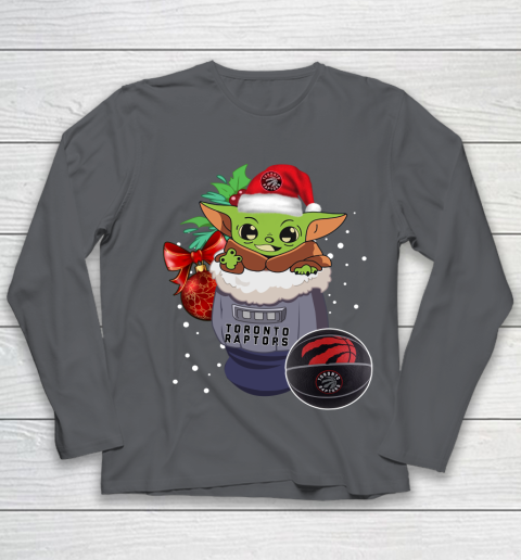 Toronto Raptors Christmas Baby Yoda Star Wars Funny Happy NBA Youth Long Sleeve 8